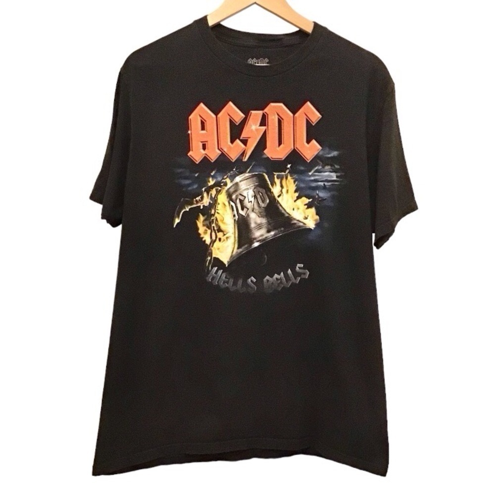 AC/DC XL T Shirt Hells Bells Black Men’s  Rock & Roll Band Tee Back In Black